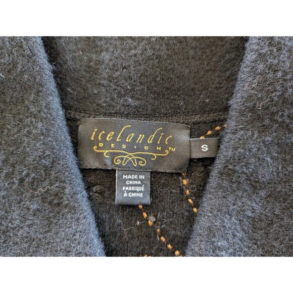 Icelandic Designs Sweater Women's Small Cardigan Boiled Wool Embroidered Artsy - Picture 8 of 8